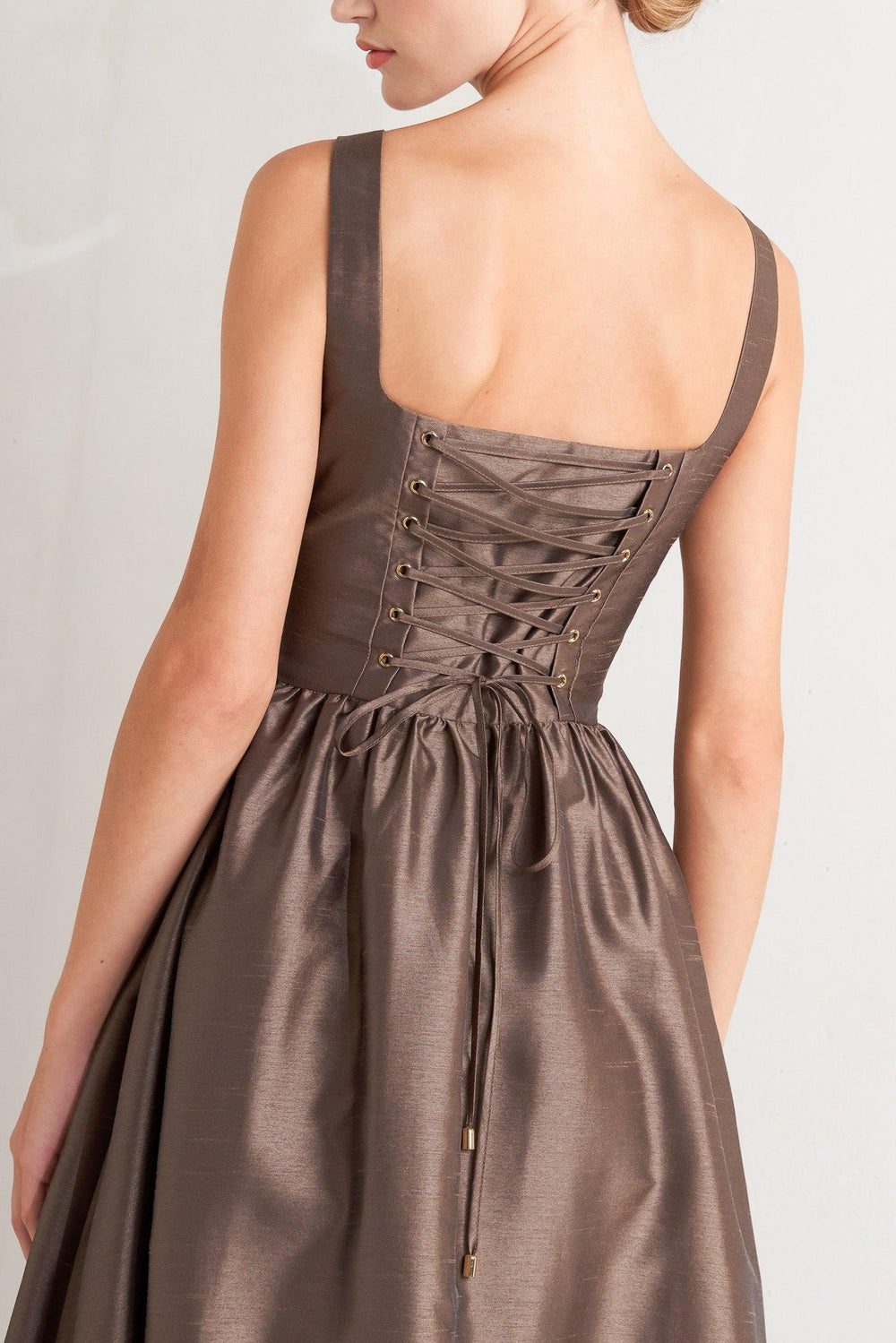 Café Luster Woven Midi Dress from KADOU Boutique