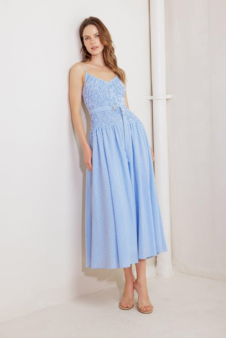 City Breeze Woven Midi Dress from KADOU Boutique