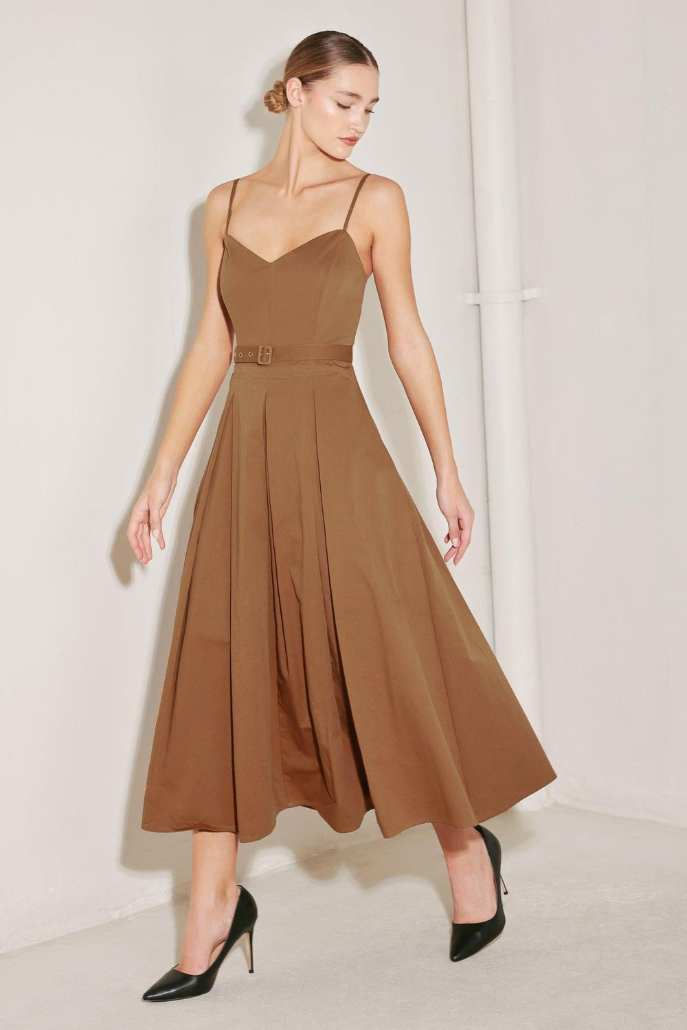 Sunset Silhouette Woven Midi Dress from KADOU Boutique