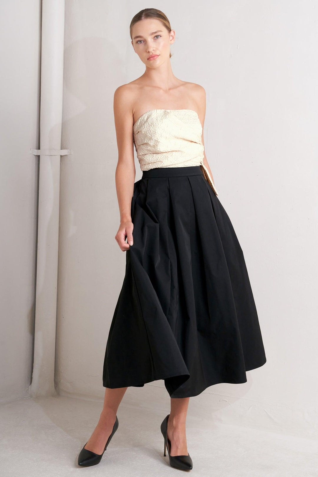 MONO BALLET WOVEN MIDI DRESS