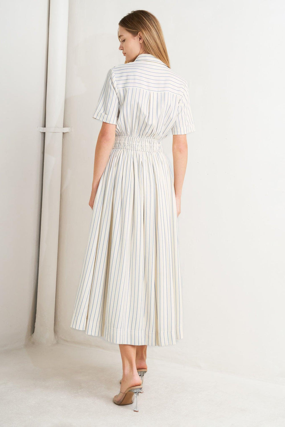Sunday Stripe Woven Midi Dress from KADOU Boutique