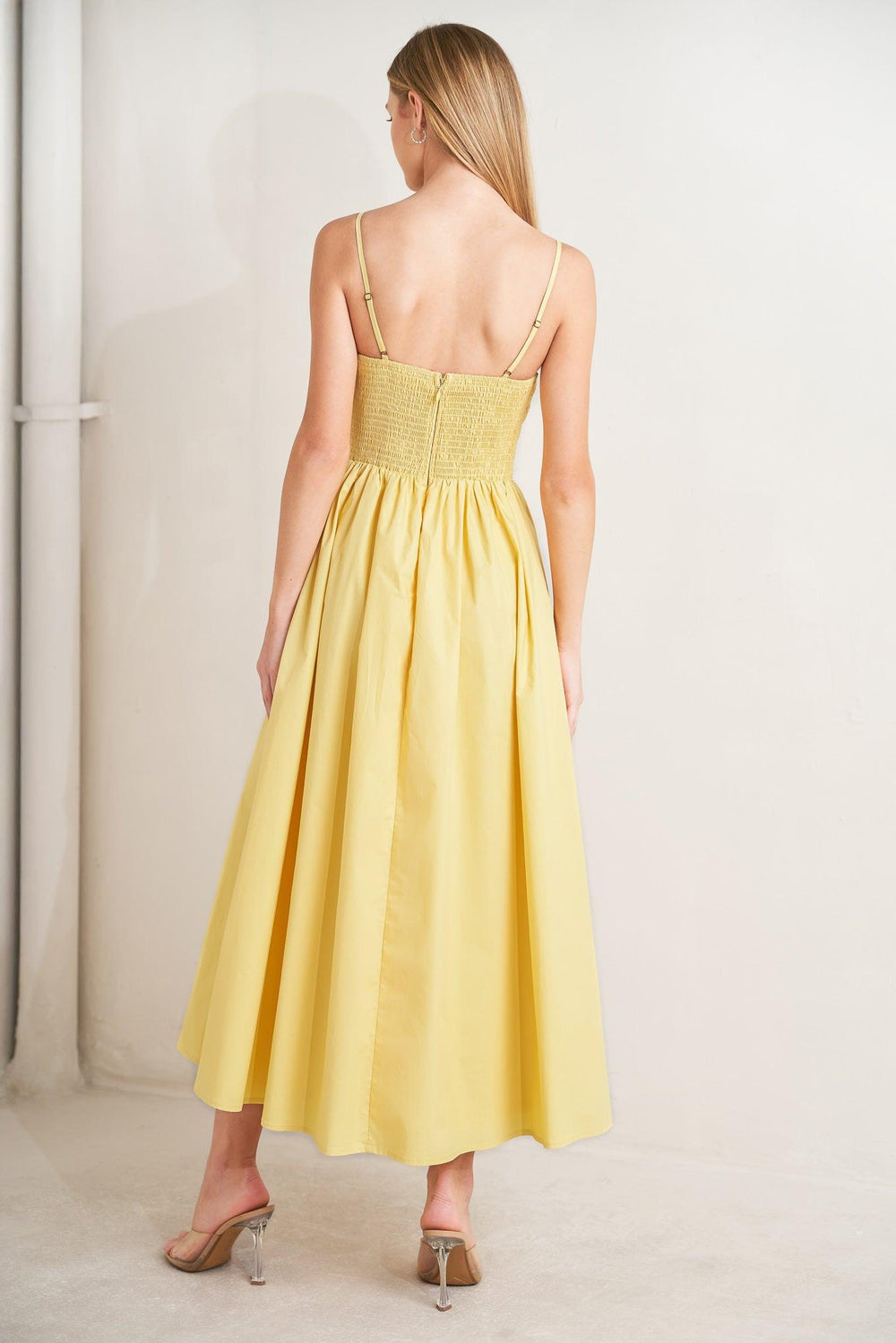Lemon Kiss Woven Midi Dress from KADOU Boutique