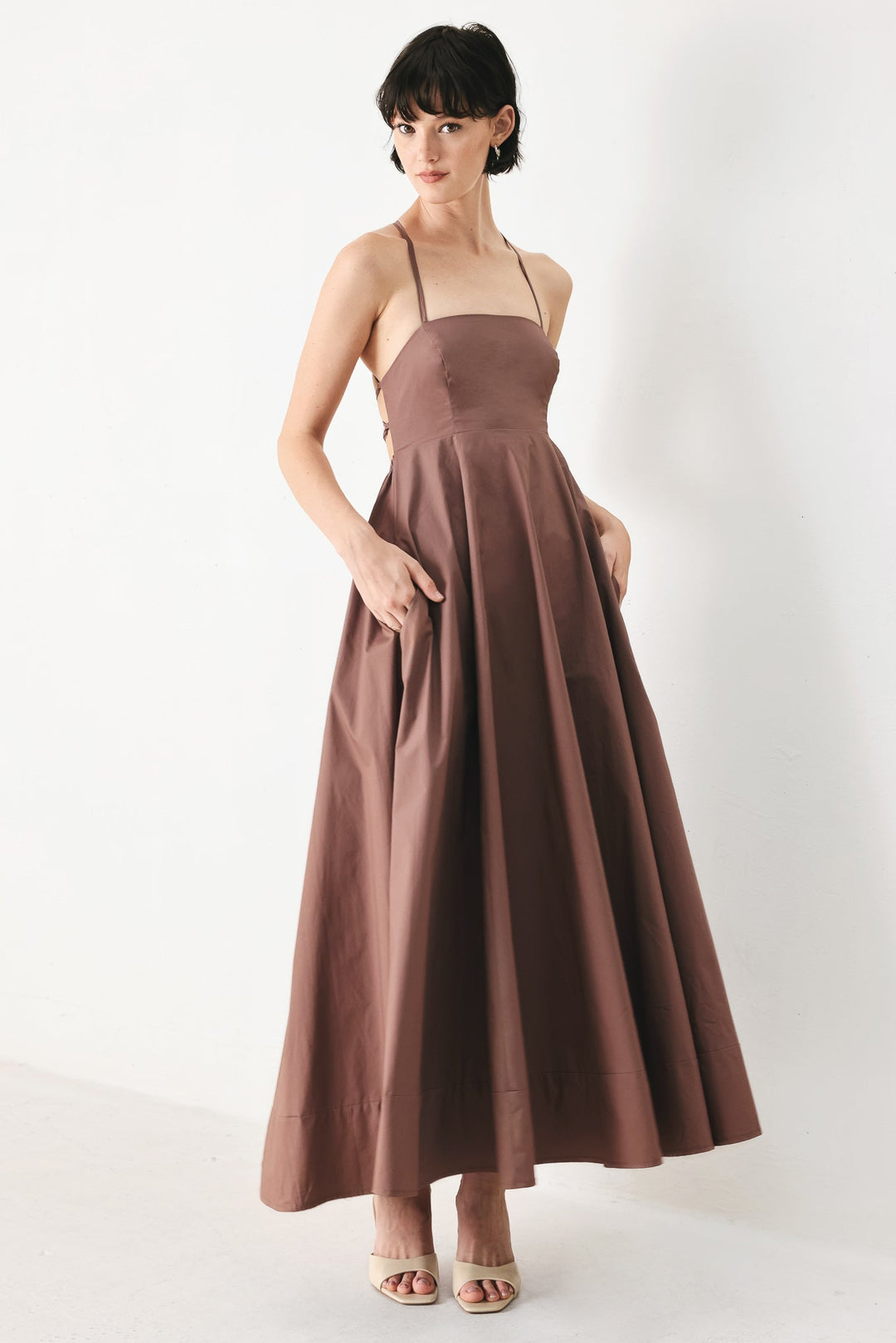 Pure Line Woven Midi Dress from KADOU Boutique