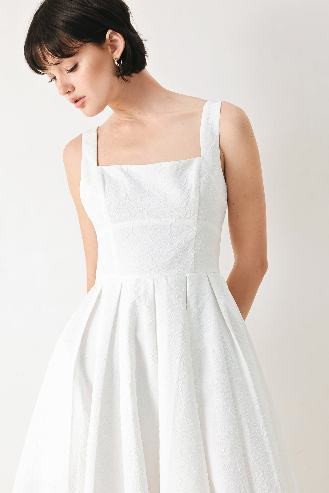 Timeless Romance Red/white Full-Skirt Midi Dress from KADOU Boutique