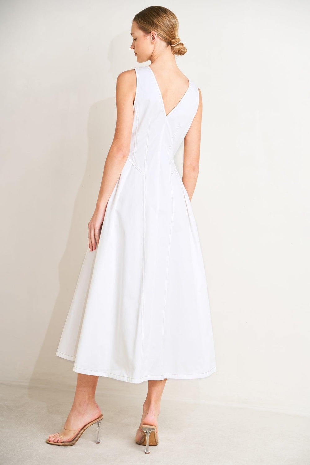 Elegantly Yours Woven Midi Dress from KADOU Boutique