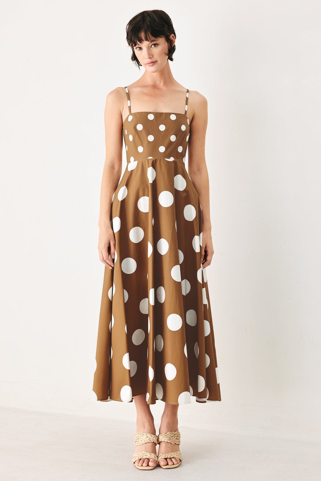 Dolce Vita Polka Dot Woven Midi Dress from KADOU Boutique