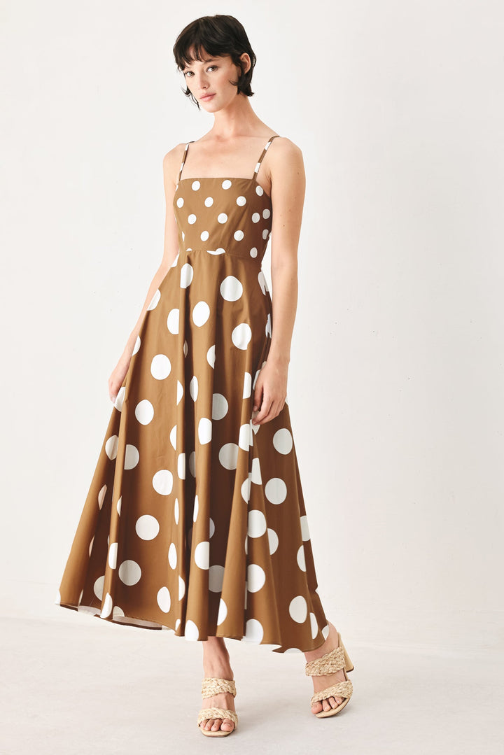 Dolce Vita Polka Dot Woven Midi Dress from KADOU Boutique