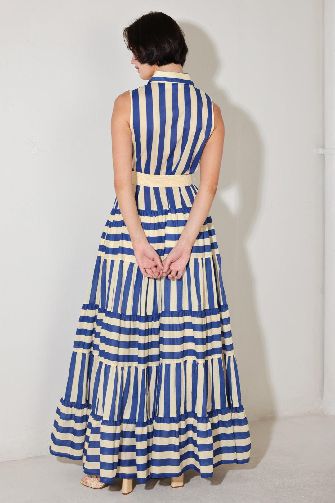 Preorder Sunset Boardwalk Strip Maxi Dress from KADOU Boutique