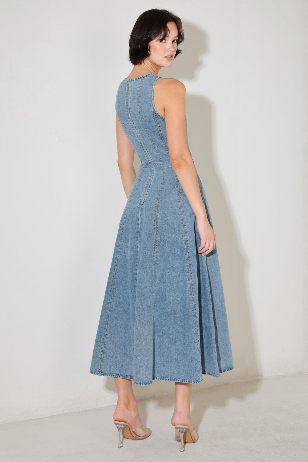 Simply Stunning Denim Midi Dress from KADOU Boutique
