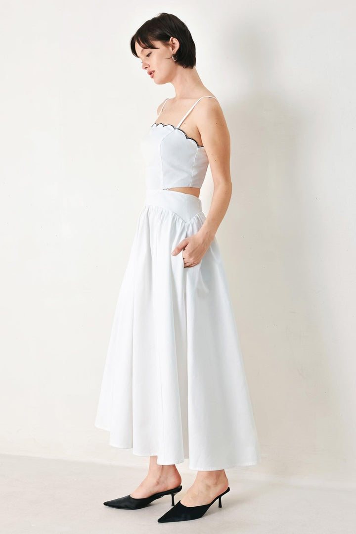 PURE ELEGANCE WOVEN MIDI DRESS