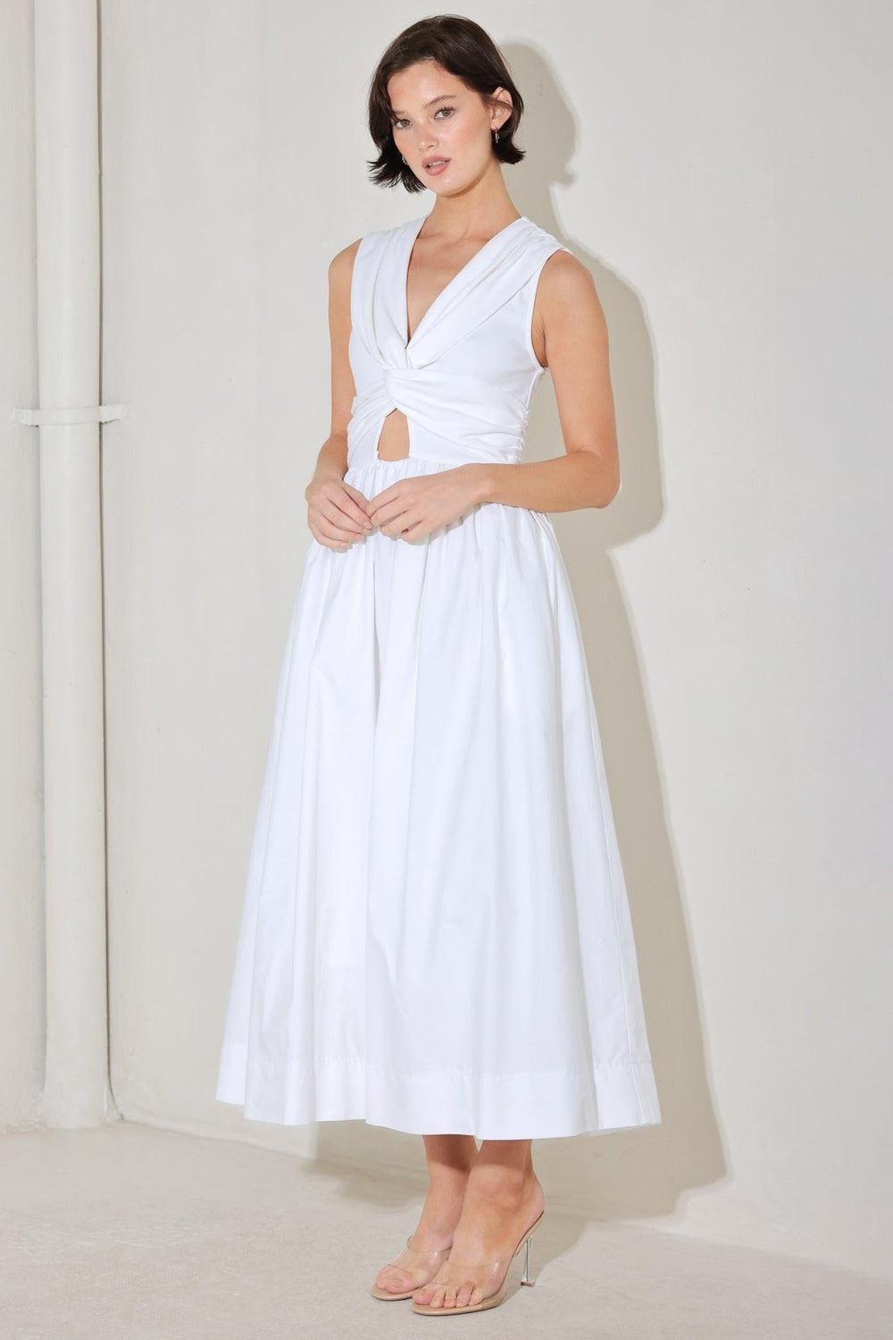 Angel Veil Solid Midi Dress from KADOU Boutique