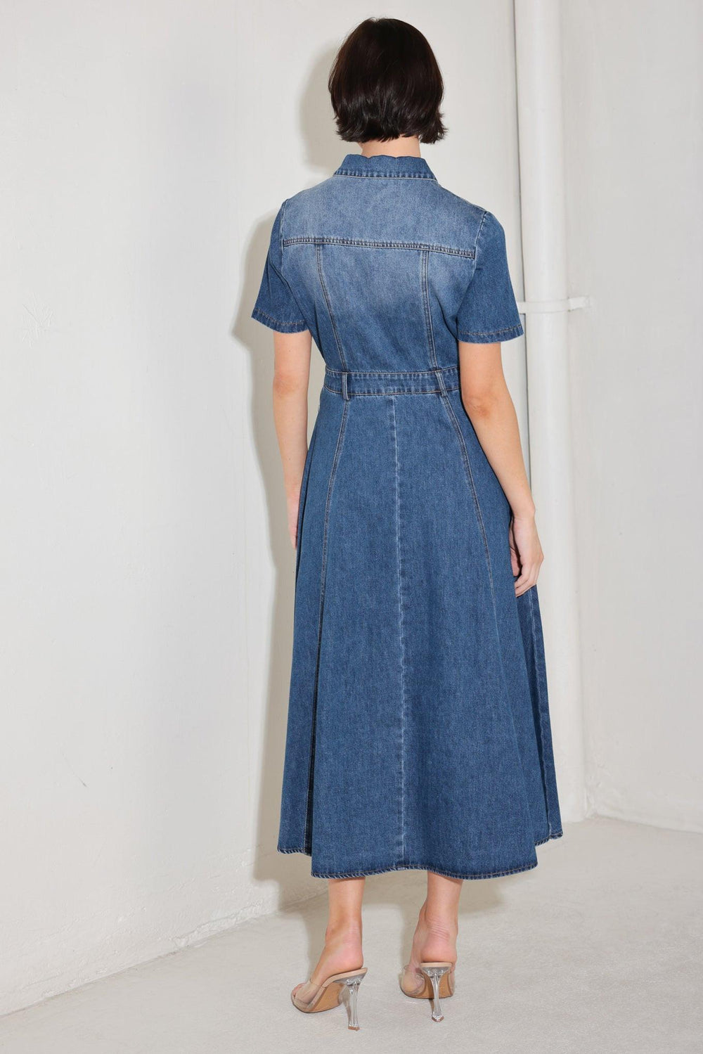 Bluebird Promenade Denim Midi Dress from KADOU Boutique