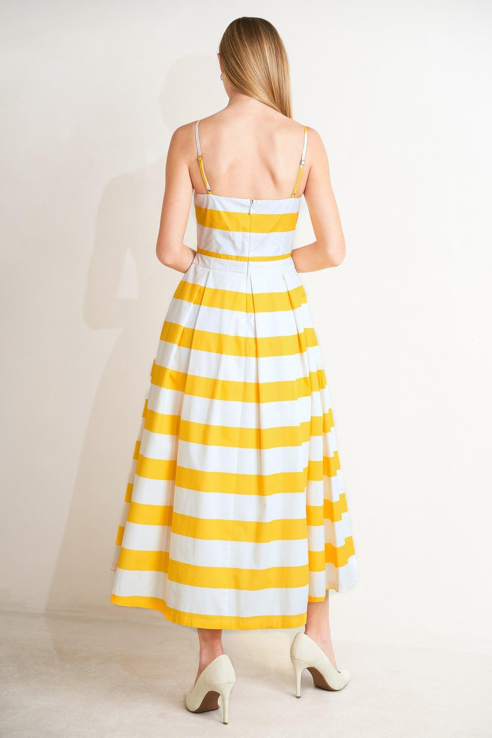 Honey Glow Woven Midi Dress from KADOU Boutique