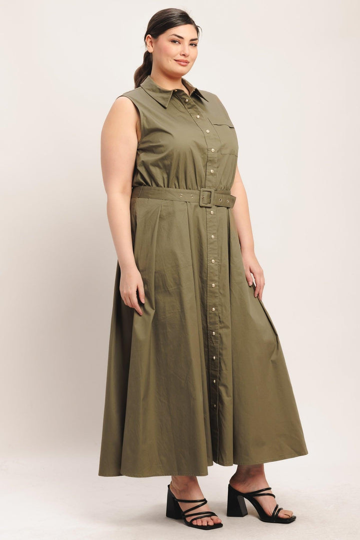 SIMPLY UNSTOPPABLE WOVEN MIDI DRESS