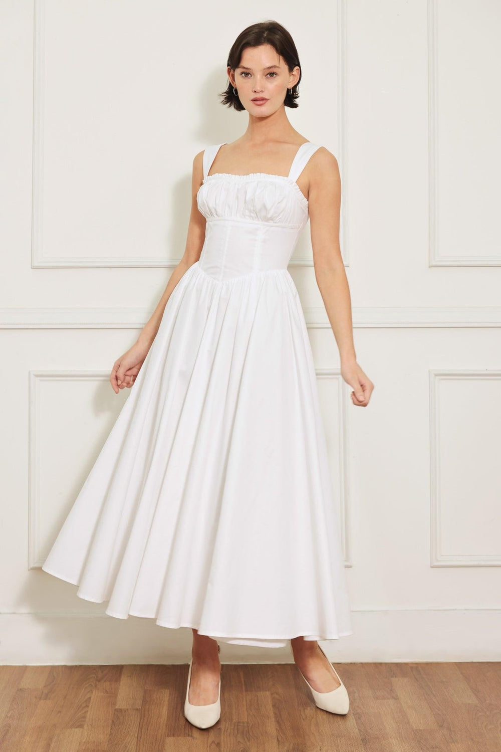 Sweetheart Serenade Woven Midi Dress from KADOU Boutique