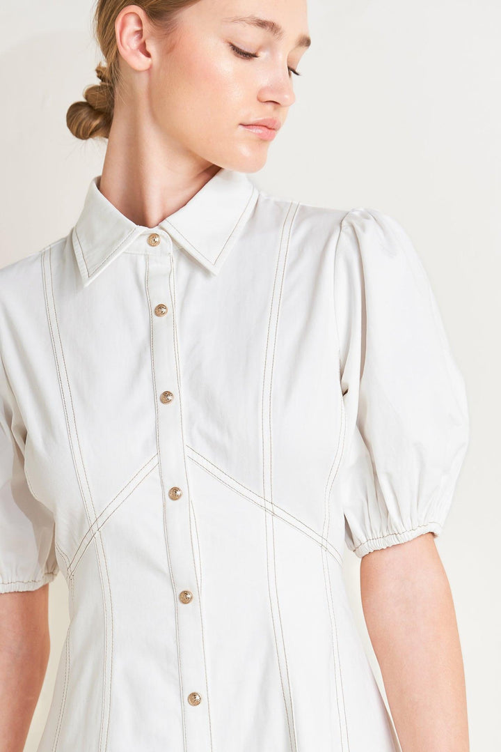 Sweet Sophistication woven midi dress from KADOU Boutique