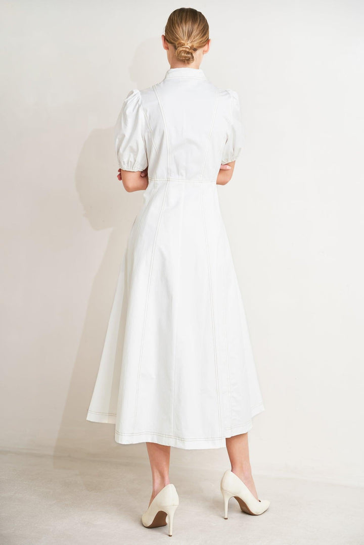 Sweet Sophistication woven midi dress from KADOU Boutique