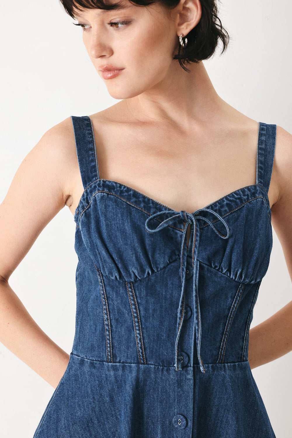 Blue Crush Denim Midi Dress from KADOU Boutique