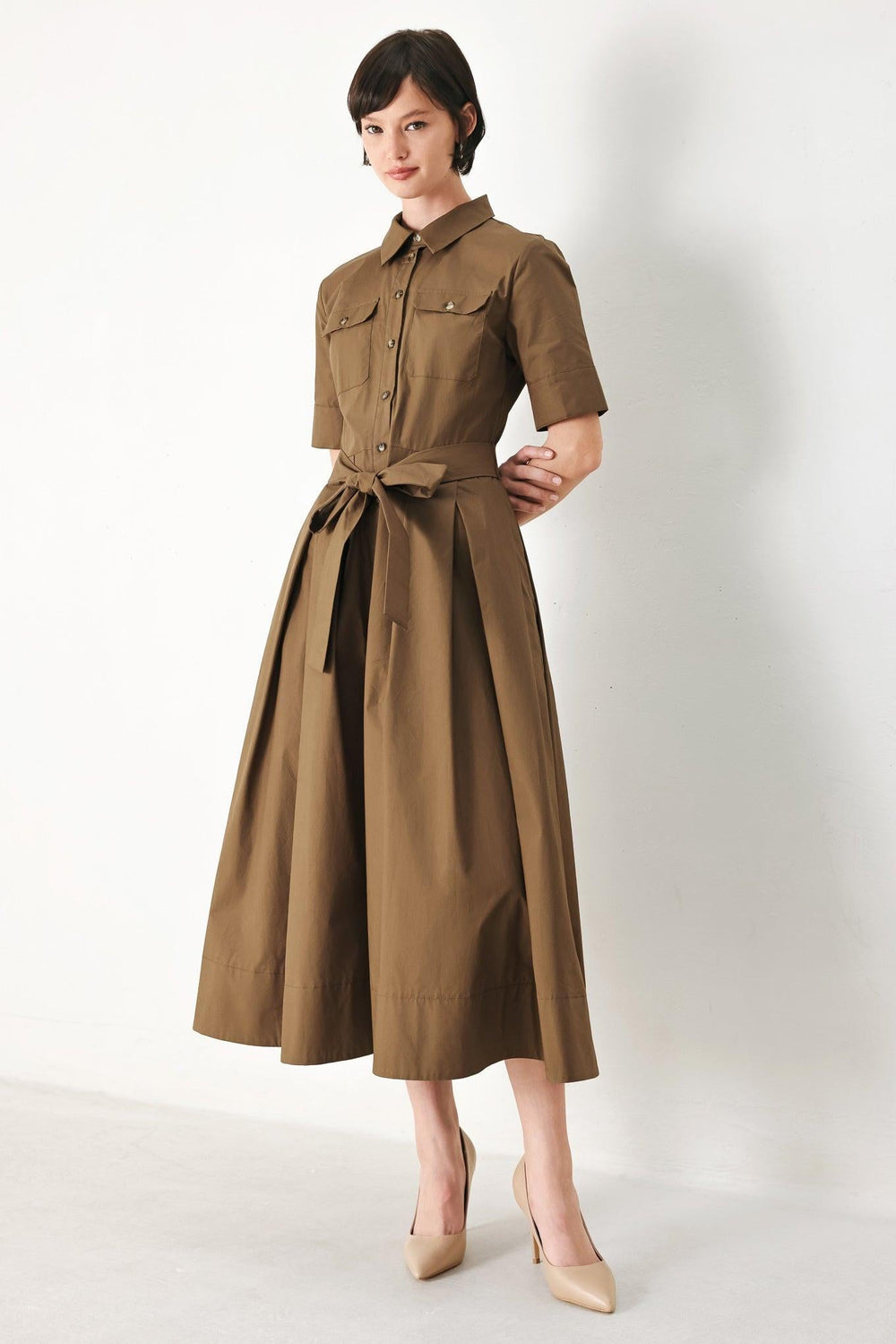 Desert Icon Woven Midi Shirt Dress from KADOU Boutique