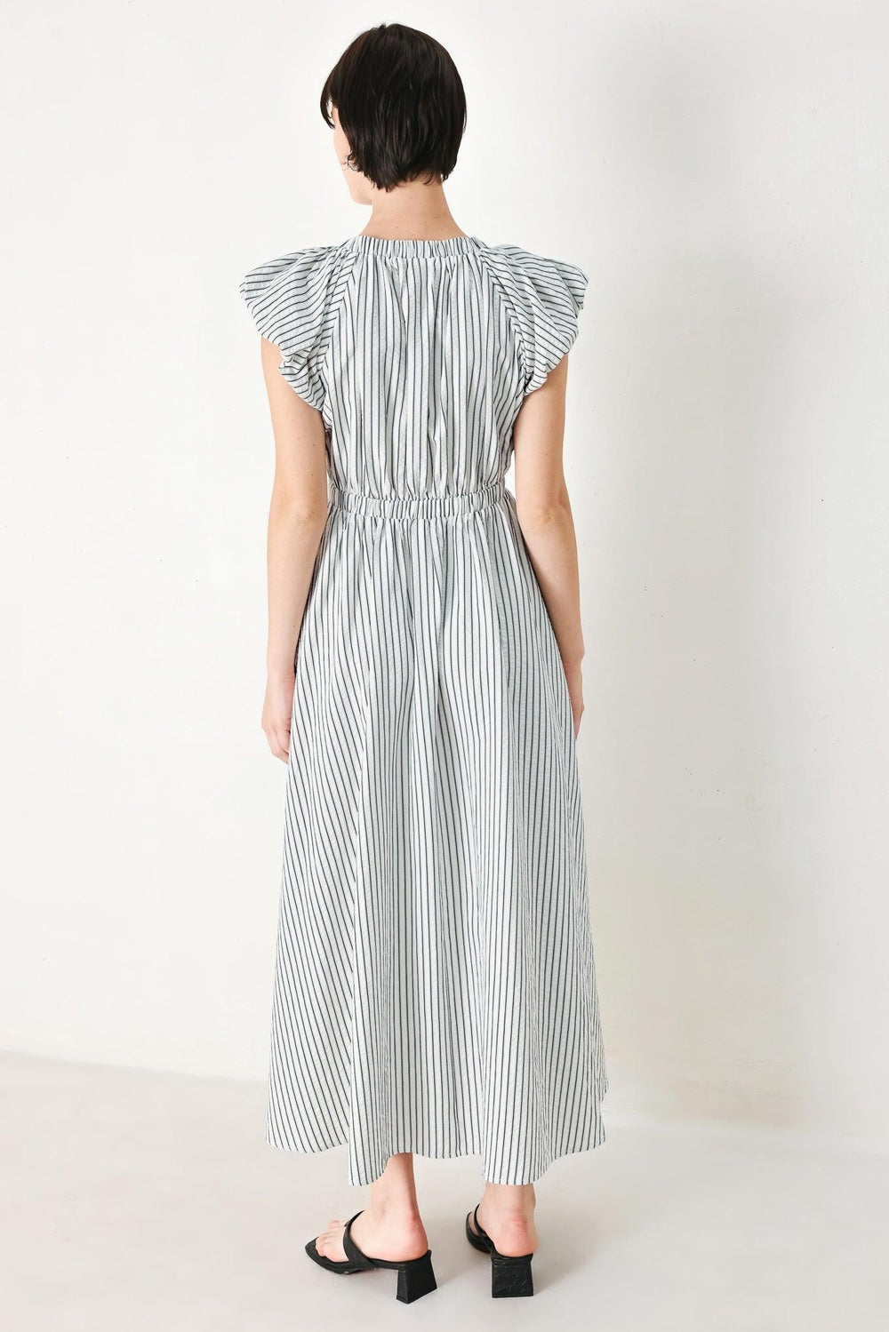 Whisper Stripe Woven Midi Dress from KADOU Boutique