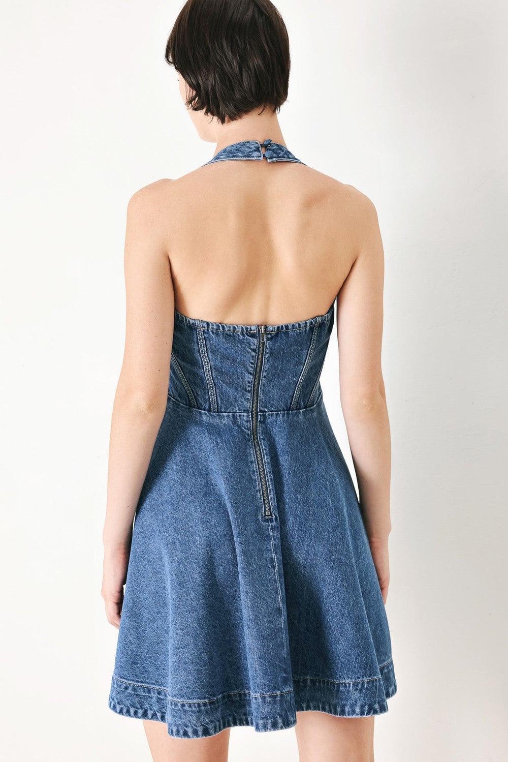 Vintage Shape Denim Mini Dress from KADOU Boutique
