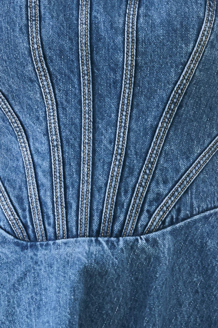 VINTAGE SHAPE DENIM MINI DRESS