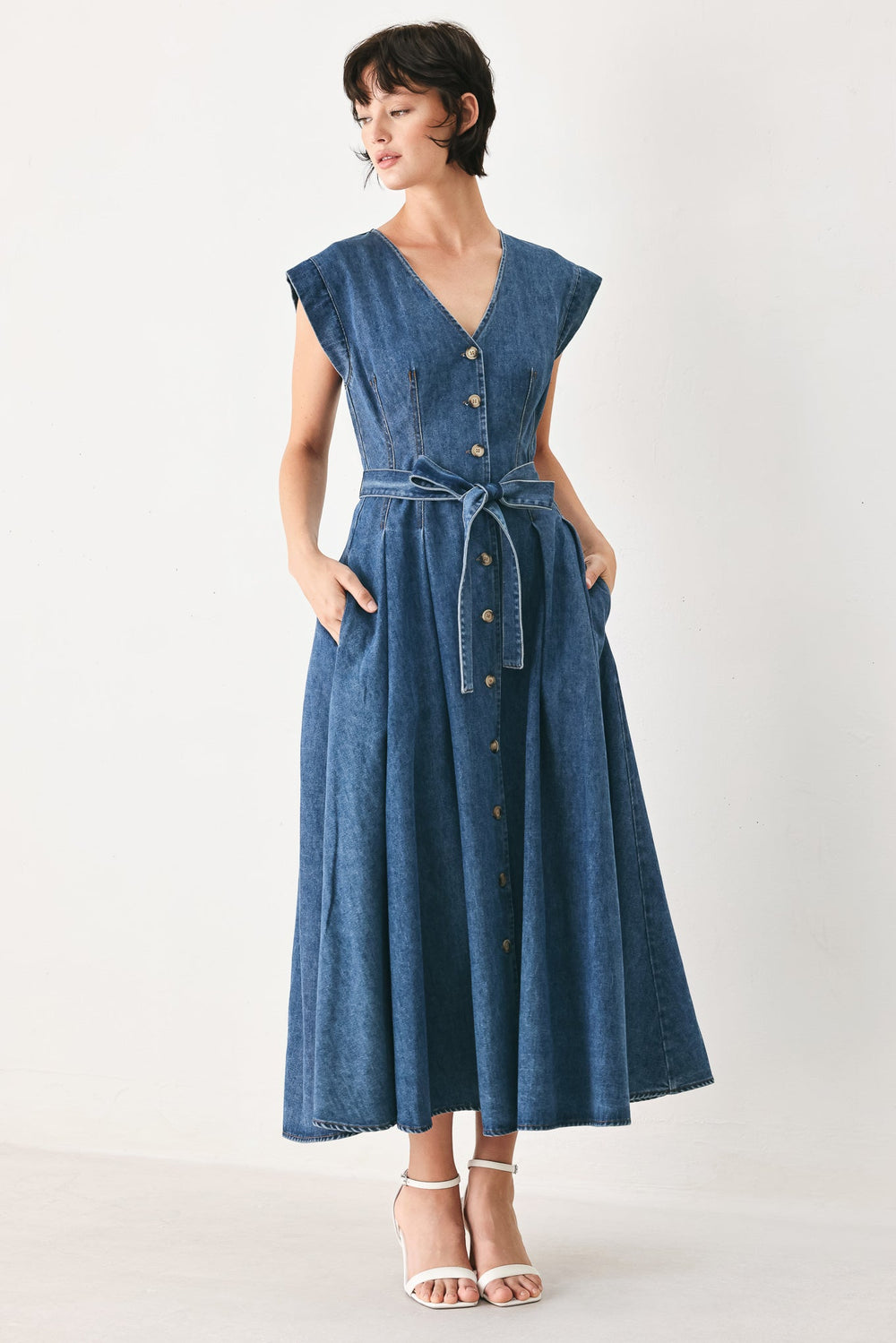 Daydream Denim Midi Dress from KADOU Boutique