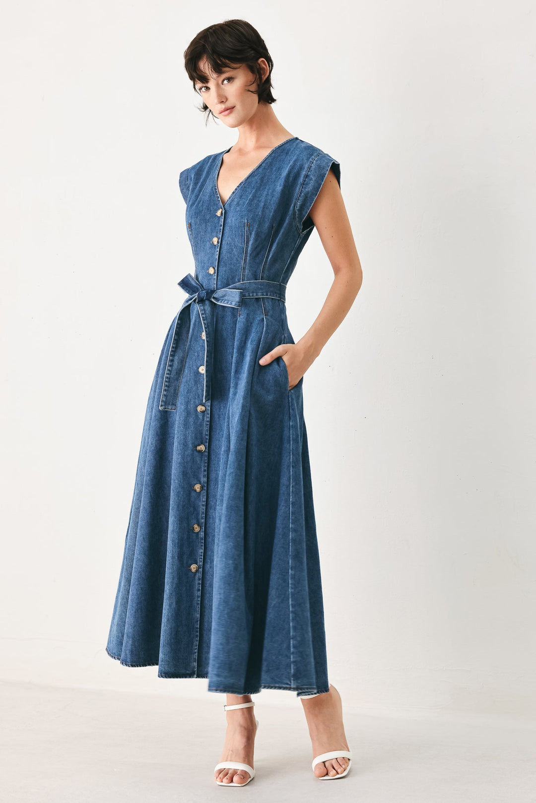 Daydream Denim Midi Dress from KADOU Boutique