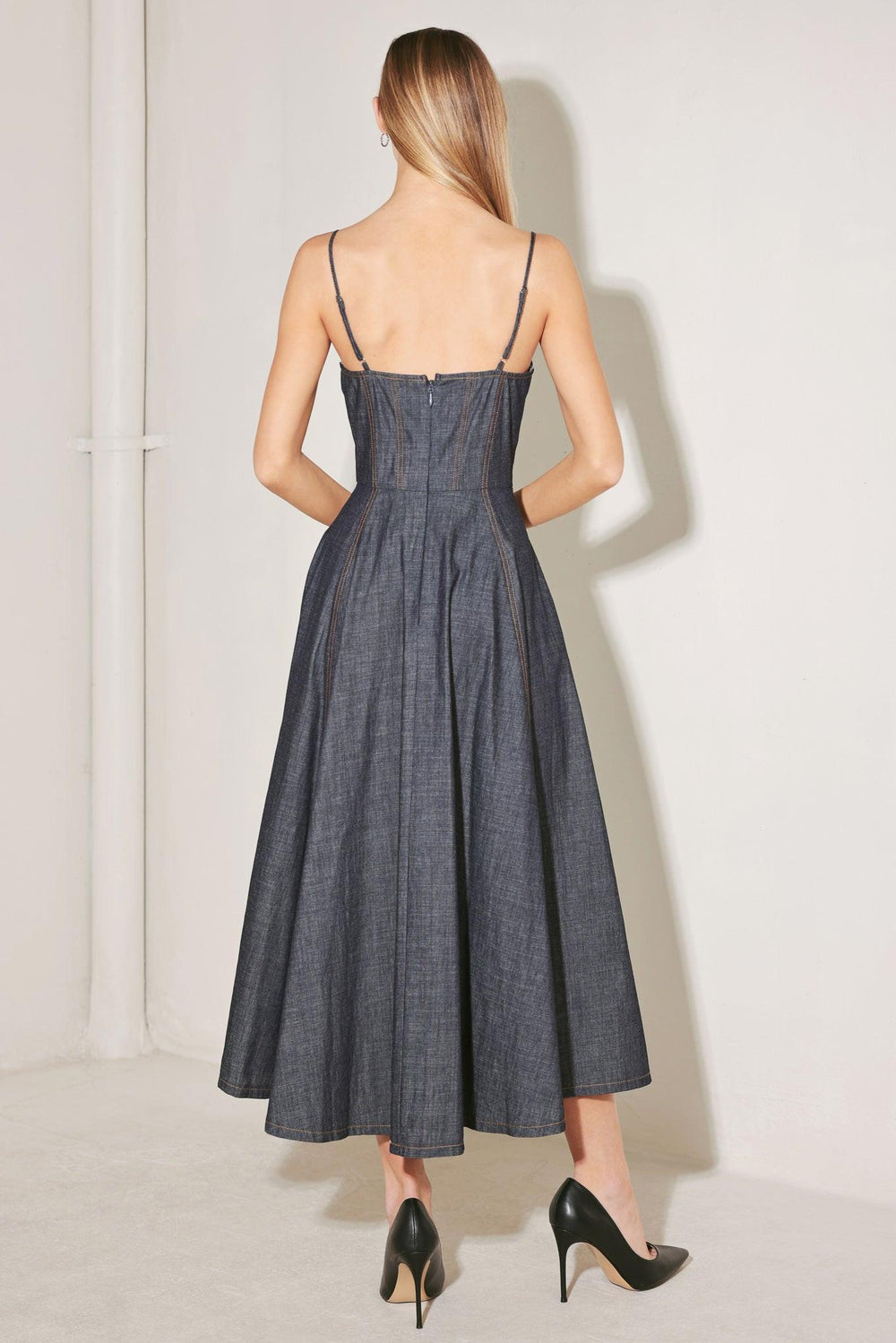 After Hours Serenade Denim Midi Dress from KADOU Boutique