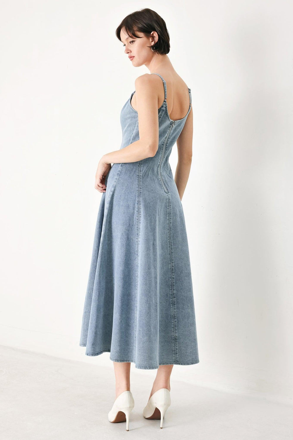 Cloud Ninette Denim Midi Dress from KADOU Boutique