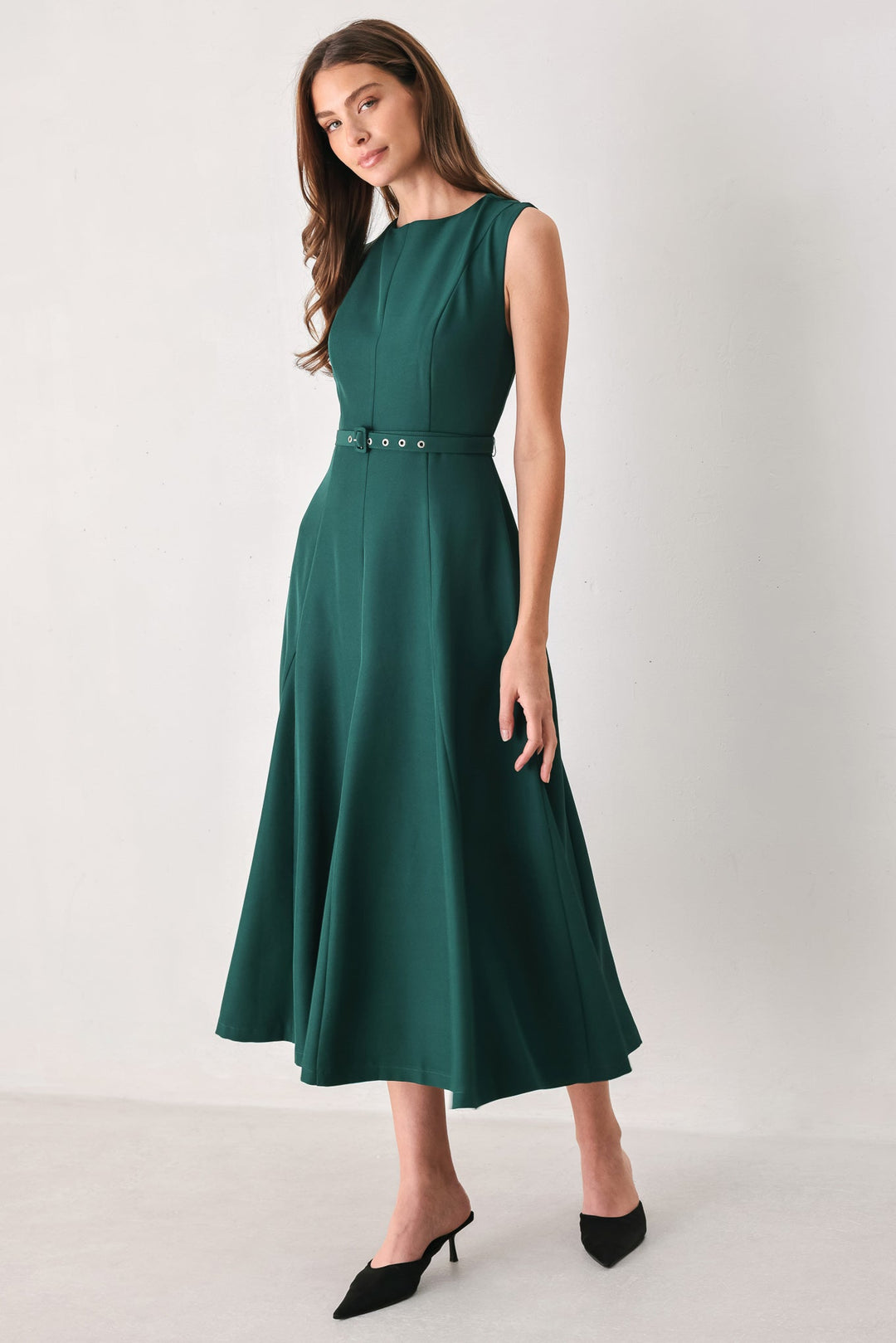 HAZELNUT BALLET WOVEN MIDI DRESS