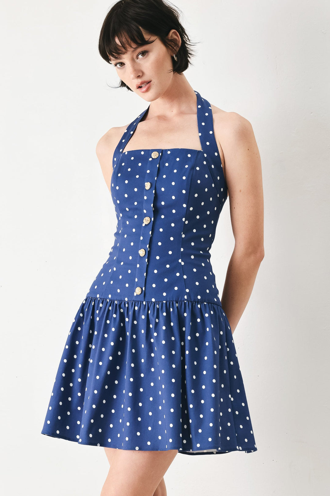 DOTS &amp; DREAMS WOVEN MINI DRESS