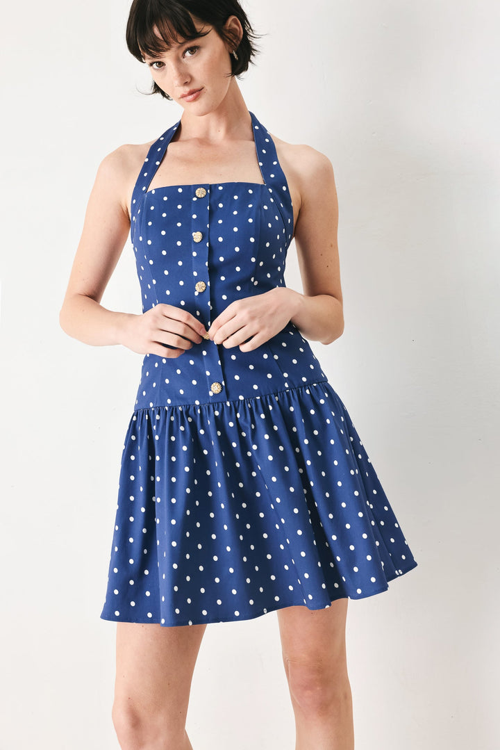 DOTS &amp; DREAMS WOVEN MINI DRESS
