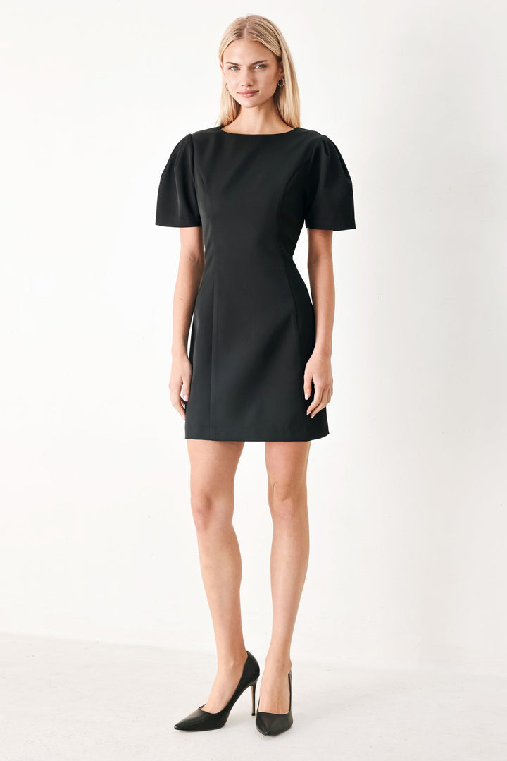 Black Midnight Woven Mini Dress from KADOU Boutique