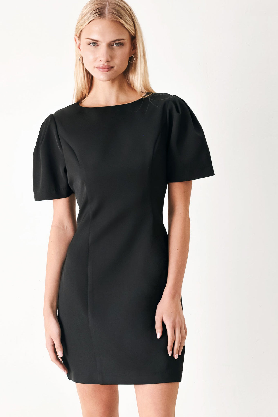 Black Midnight Woven Mini Dress from KADOU Boutique