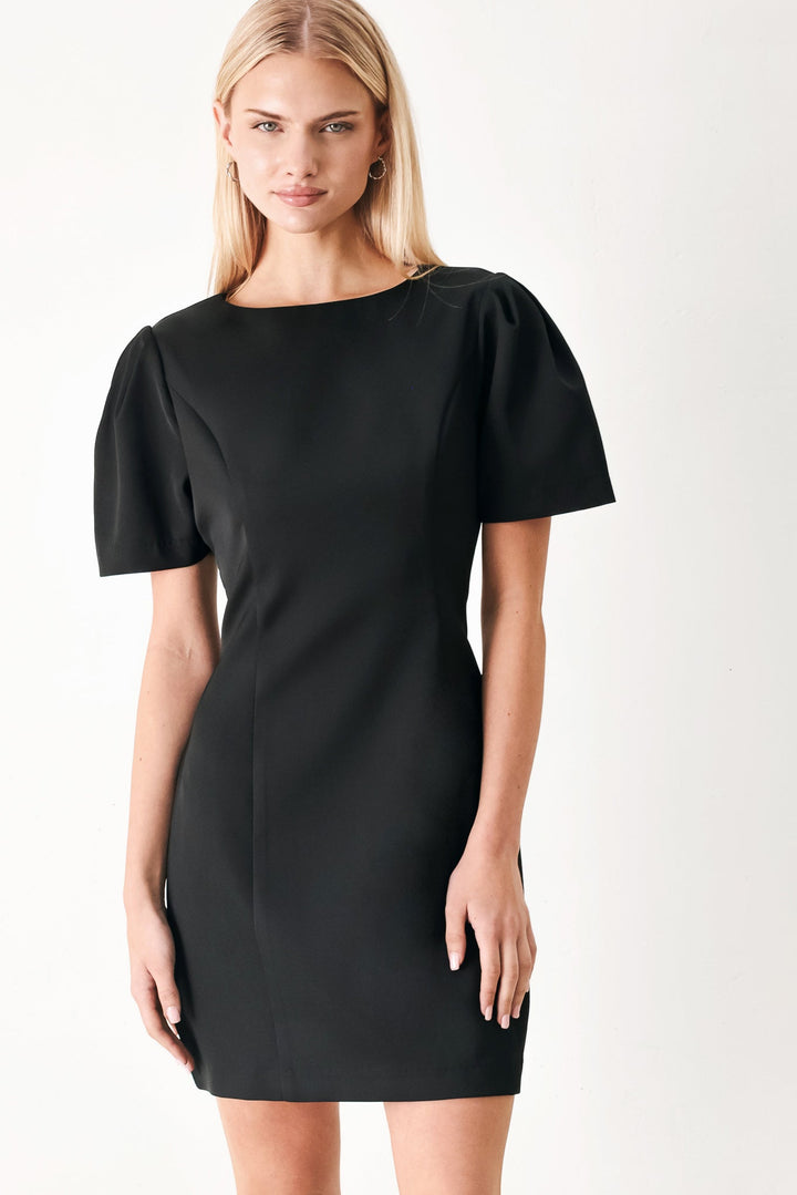 Black Midnight Woven Mini Dress from KADOU Boutique