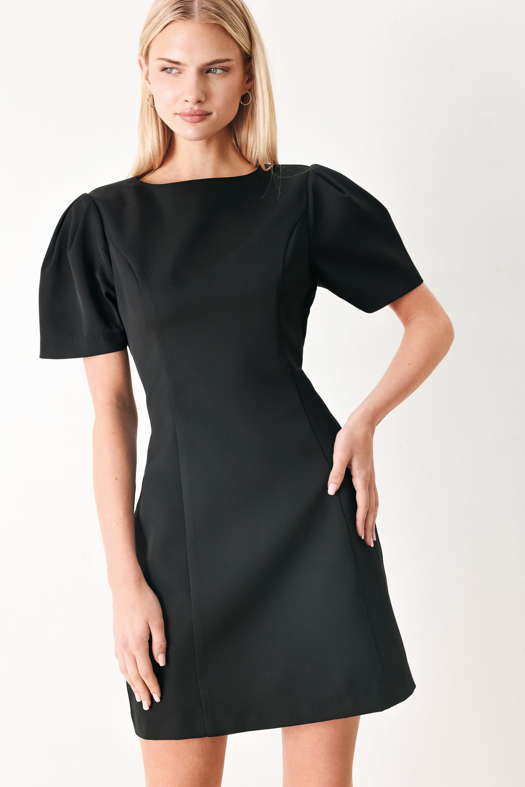 Black Midnight Woven Mini Dress from KADOU Boutique