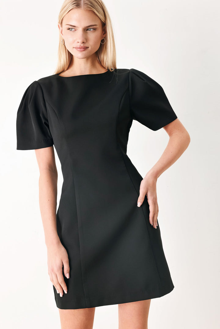 Black Midnight Woven Mini Dress from KADOU Boutique
