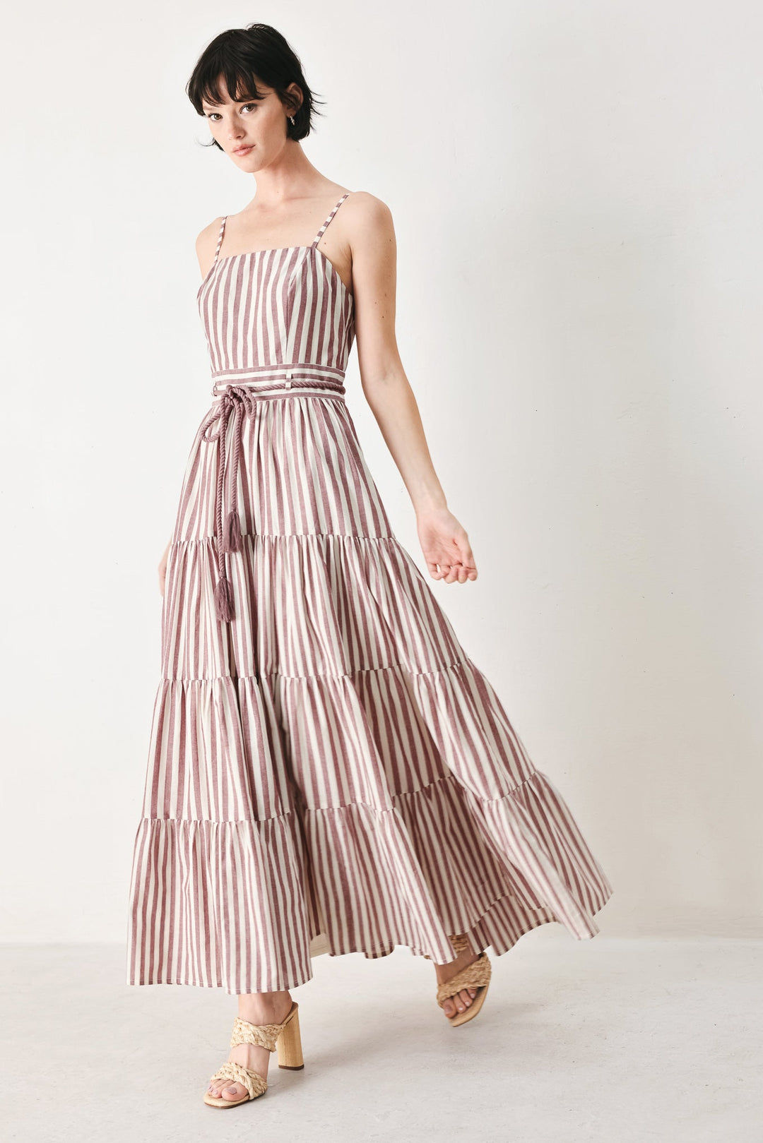 Rosy Breeze Woven Ankle Dress from KADOU Boutique