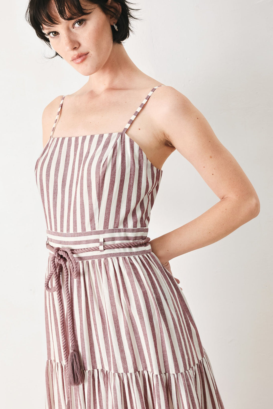 Rosy Breeze Woven Ankle Dress from KADOU Boutique