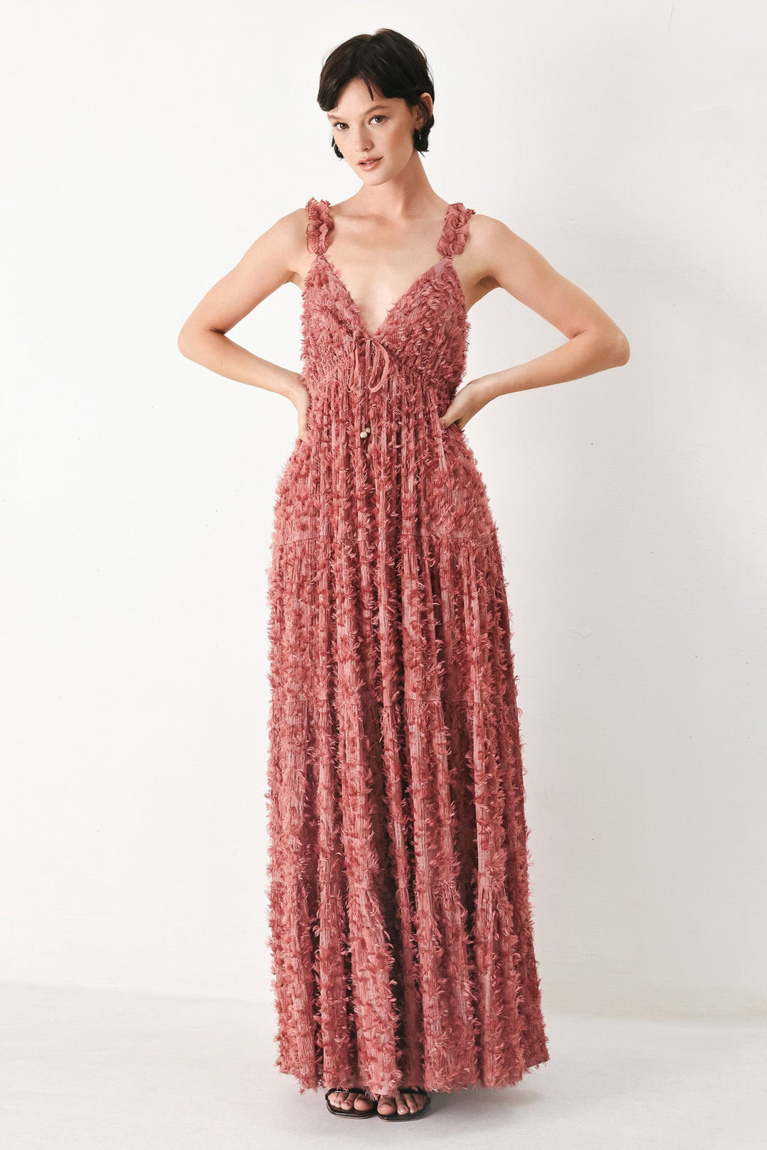 Twilight Rosette Woven Maxi Dress from KADOU Boutique