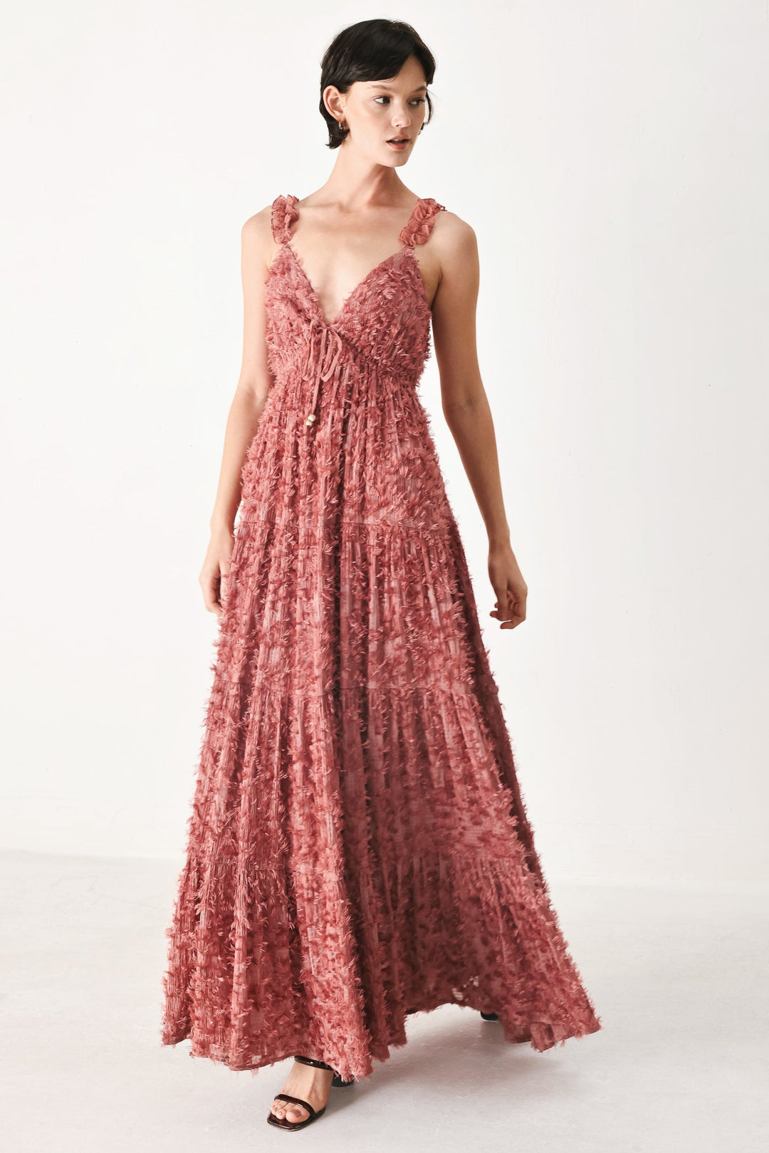 Twilight Rosette Woven Maxi Dress from KADOU Boutique