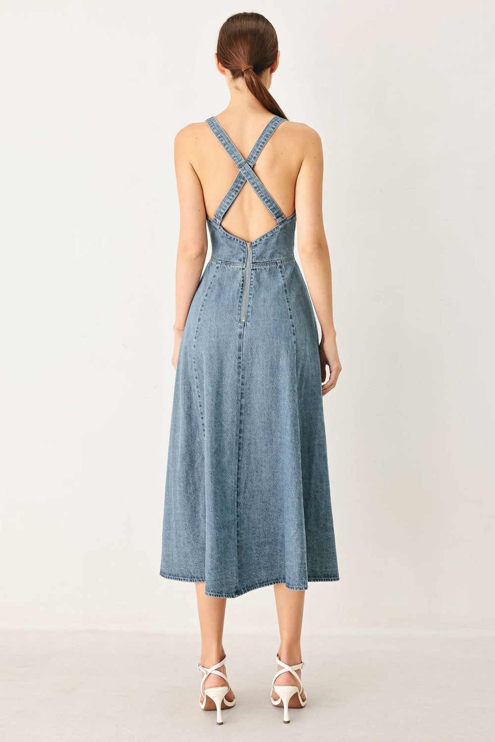 Sunday Muse Denim Midi Dress from KADOU Boutique