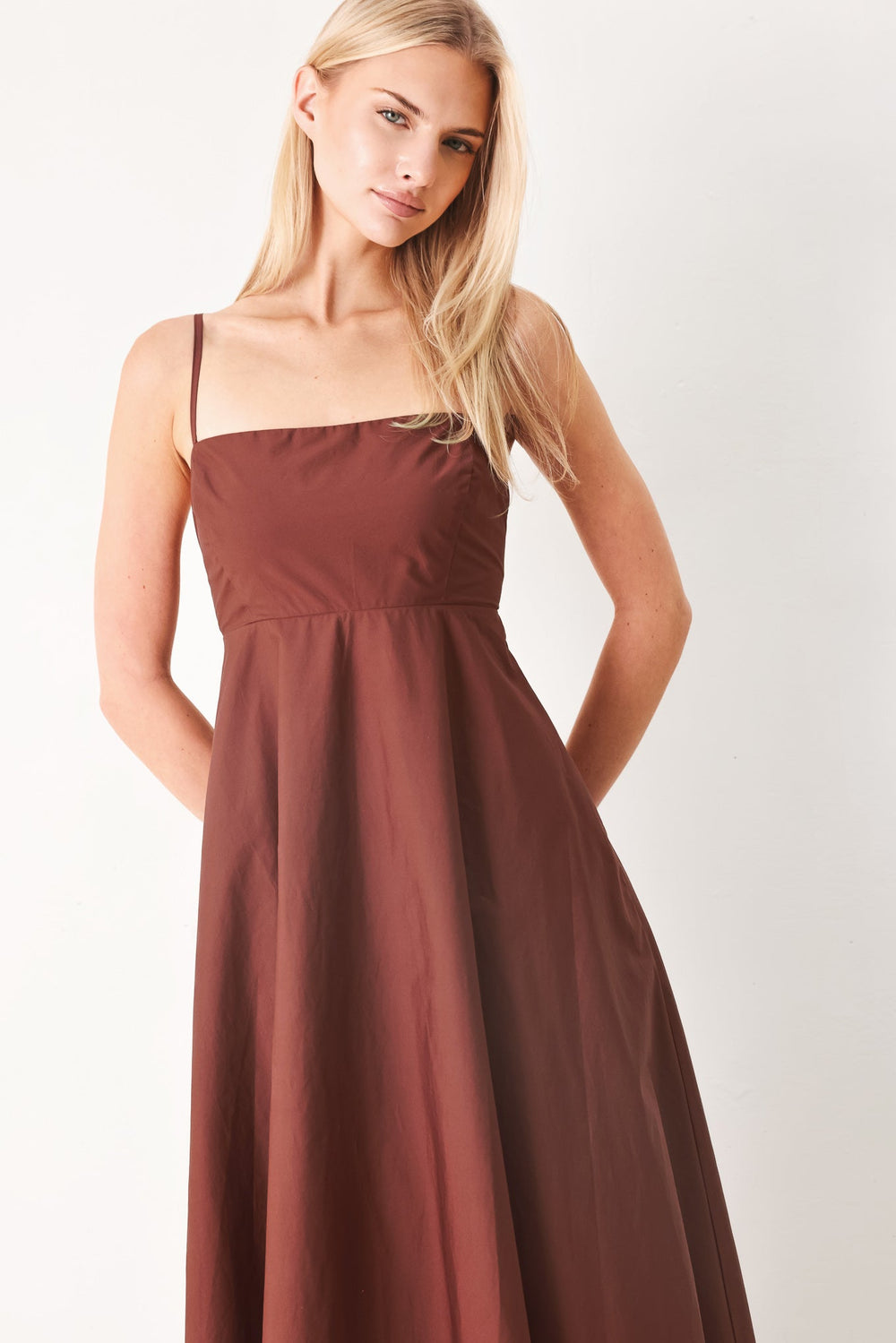 Quiet Luxe Woven Midi Dress from KADOU Boutique