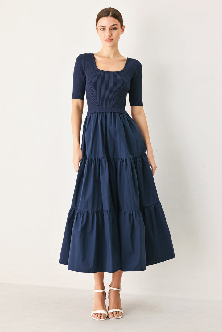 ELEGANT ERA SWEATER KNIT MIDI DRESS