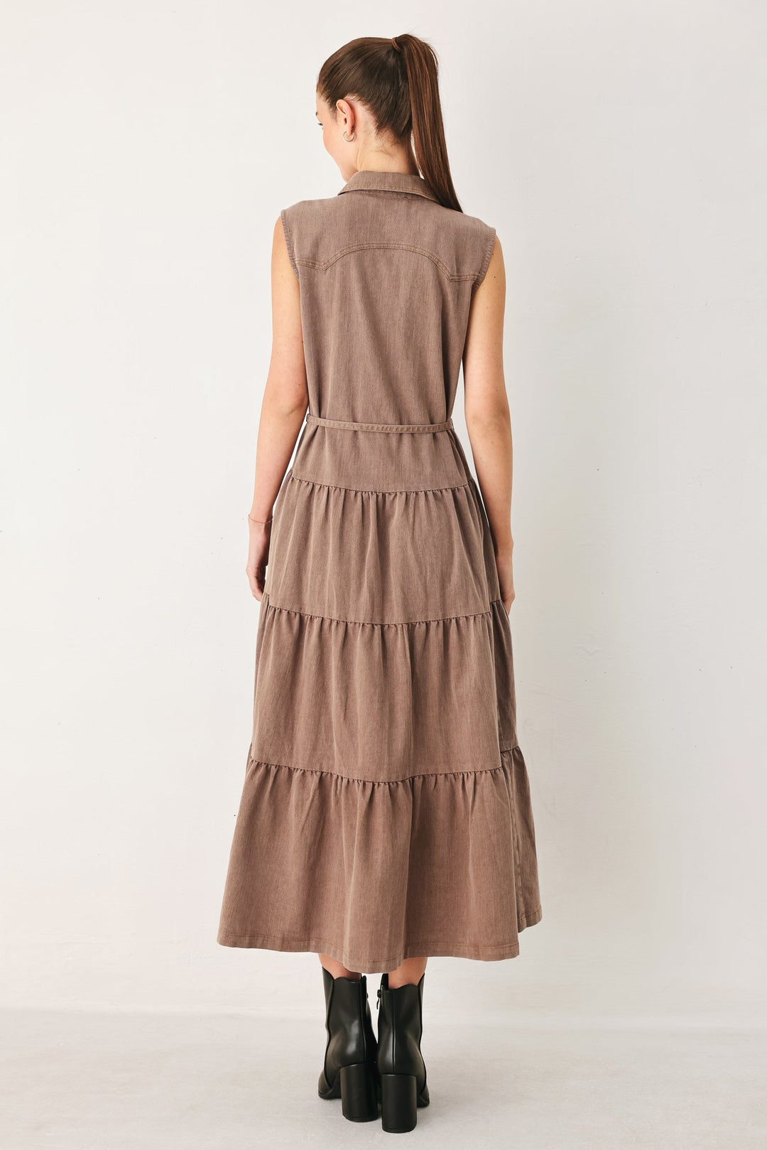 RUSTIC ROMANCE WOVEN MIDI DRESS