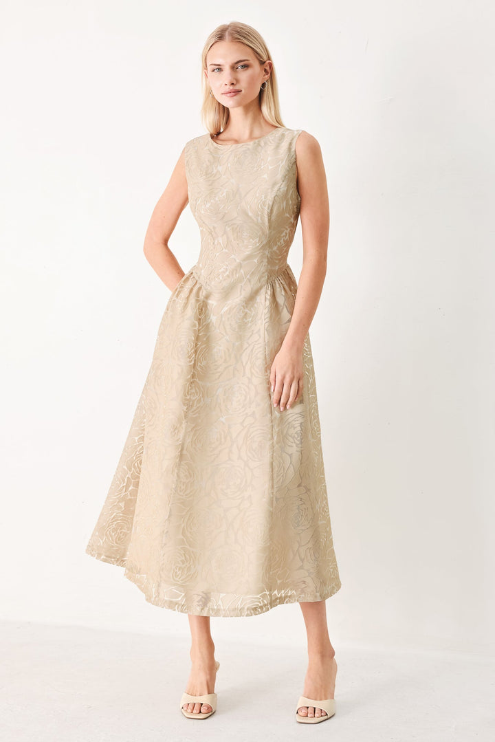 Evening Blossom Organza Midi Dress from KADOU Boutique