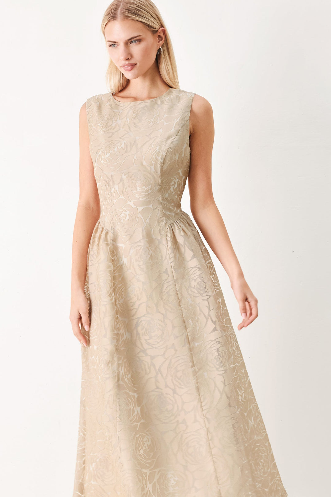 Evening Blossom Organza Midi Dress from KADOU Boutique