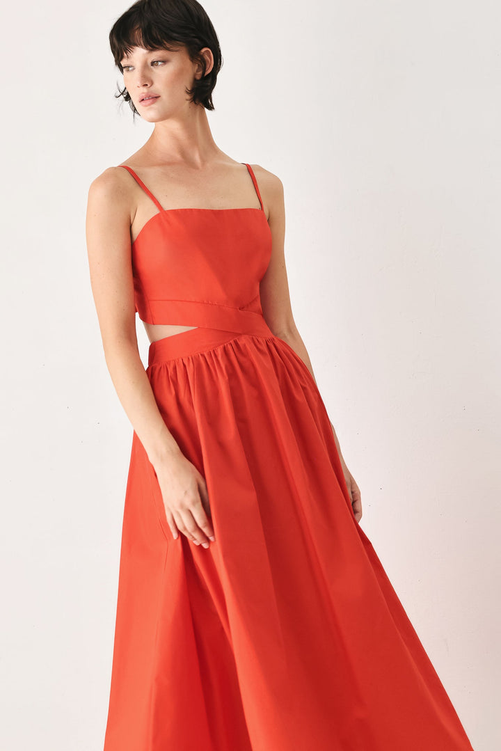 The Riviera Nights Woven Midi Dress from KADOU Boutique