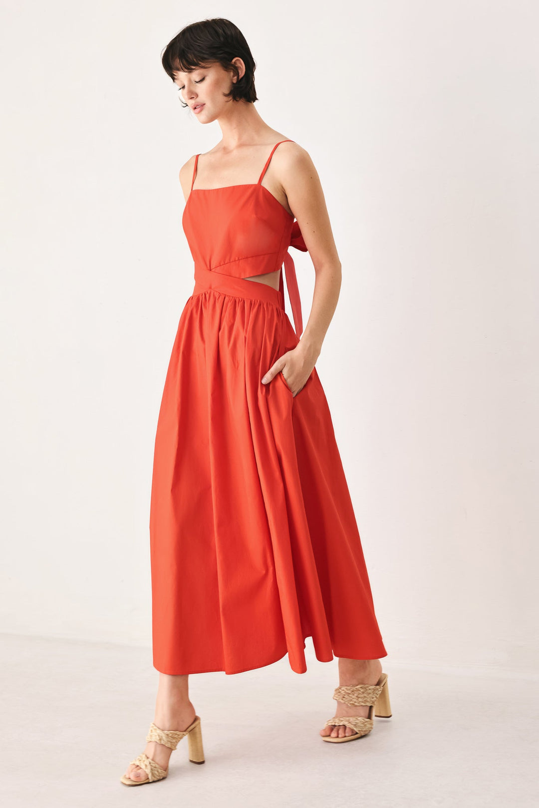 The Riviera Nights Woven Midi Dress from KADOU Boutique
